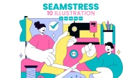 10 Seamstress Vector Illustration