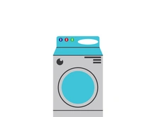 MACHINE WASHING CLOTHES ICON VECTOR IMAGE