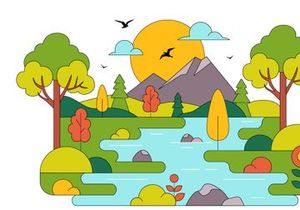10 River Landscape Illustration