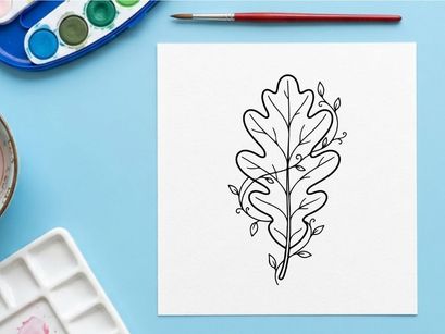 Minimalist line art of a leaf for eco-friendly design. Elegant botanical illustration for nature-themed projects.