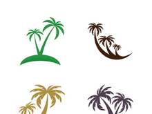 Palm tree summer logo template vector illustration