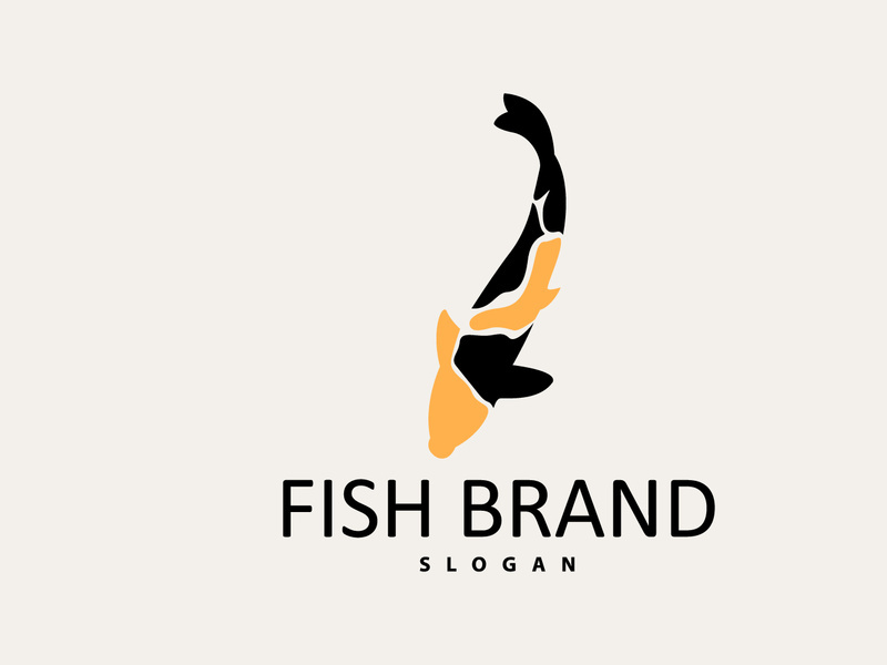 Koi Fish Logo Design, Ornamental Fish Vector