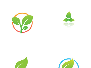 Natural green leaf logo design. preview picture