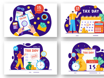 12 Tax Day Illustration