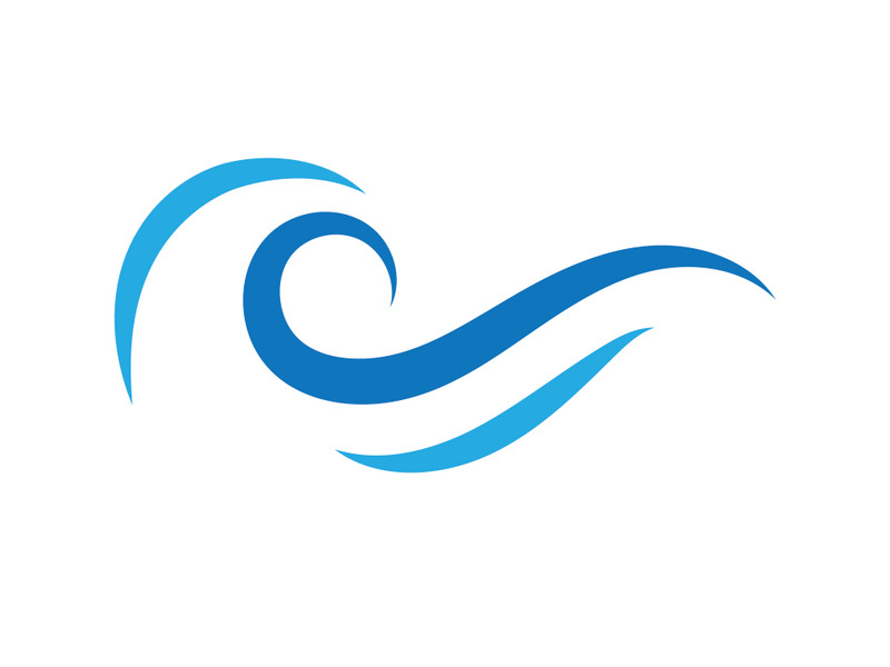 Blue Wave Logo Vector.  wAter wave illustration template design