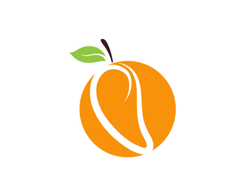 Mango in flat style. Mango vector logo. Mango