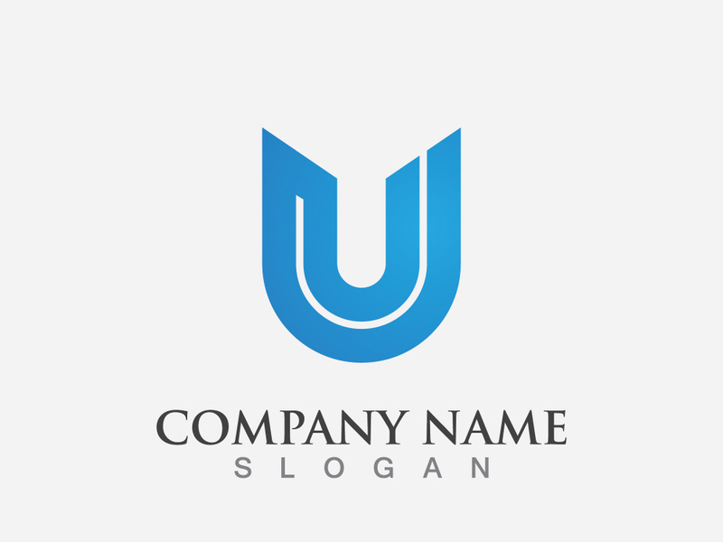 U letter logo alphabet design icon for company