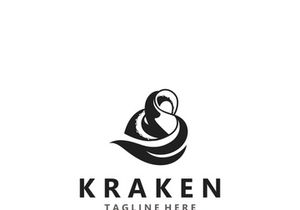 Kraken Octopus logo vintage ocean animal illustration template