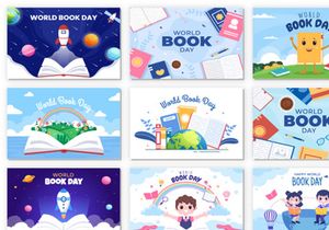 22 World Book Day Flat Illustration