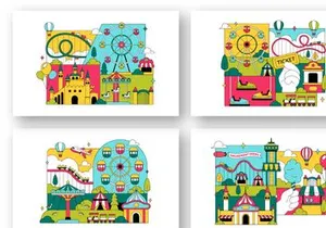 10 Amusement Park Illustration