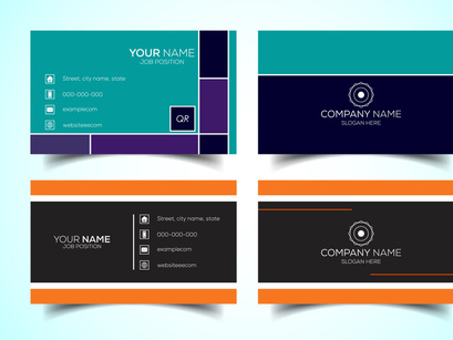 10 Double-sided creative and modern business card template. Vector illustration