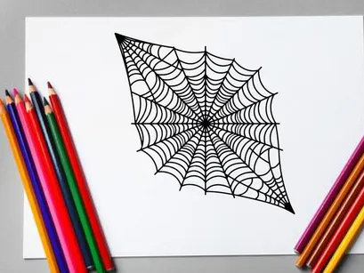 Close-up of a Spider Web with Dew Drops in Morning Light