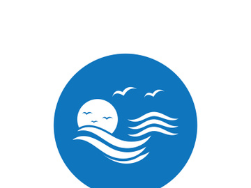 Ocean water wave wave logo design. preview picture