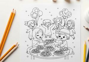 Children birthday party celebration flat design vector illustration