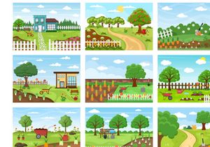 30 Farm Gardener Background Vector