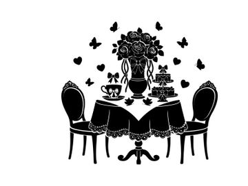 Romantic table setting with silhouette decor preview picture