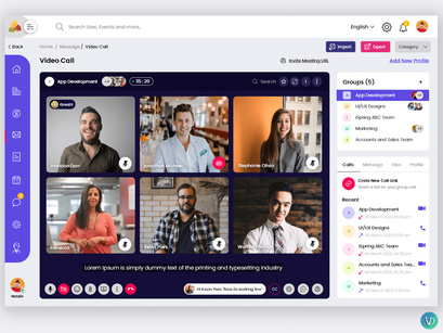 Admin Group Video Call or Conferencing Page Web UI Template