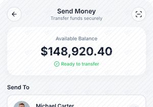 UI Aplikasi Dompet Fintech Modern – Dasbor Kripto & Transaksi