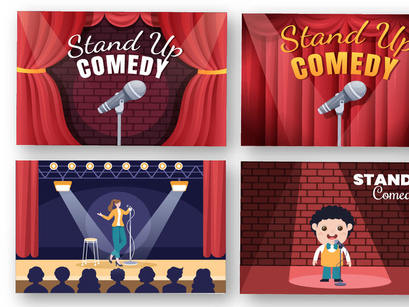 12 Stand Up Comedy Show Illustration