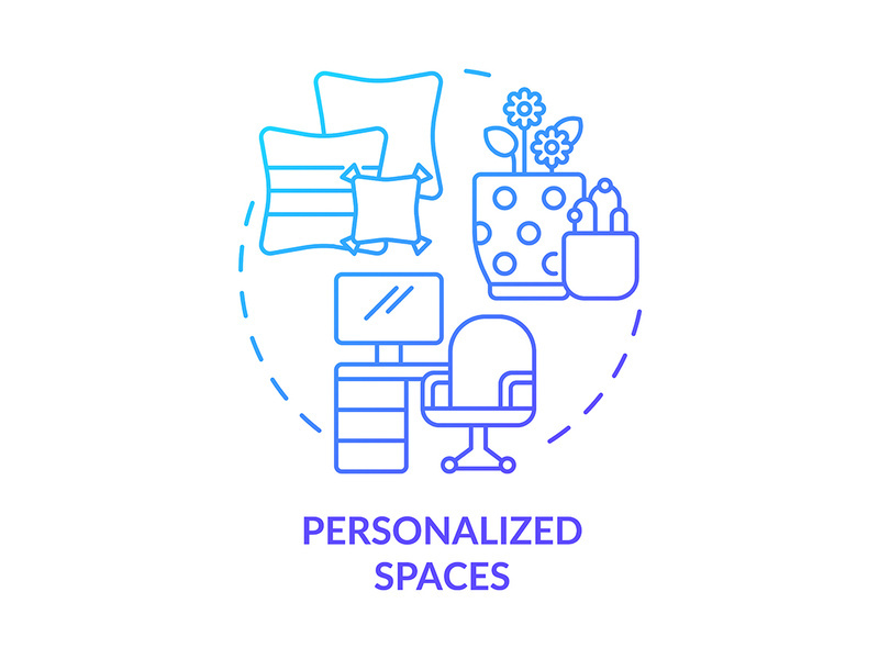 Personalized spaces blue gradient concept icon