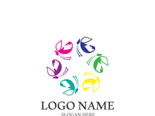 Butterfly logo icon vector design illustration