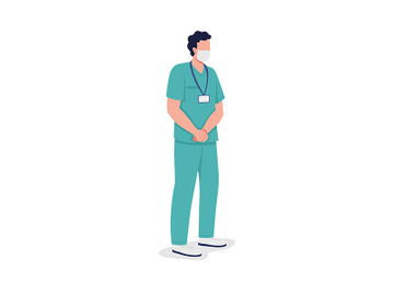 Male nurse semi flat color vector character preview picture