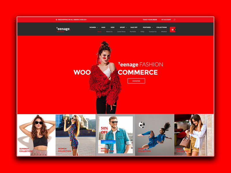 Teenage Fashion Web Landing Page