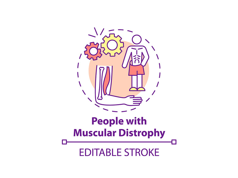 People with muscular distrophy concept icon