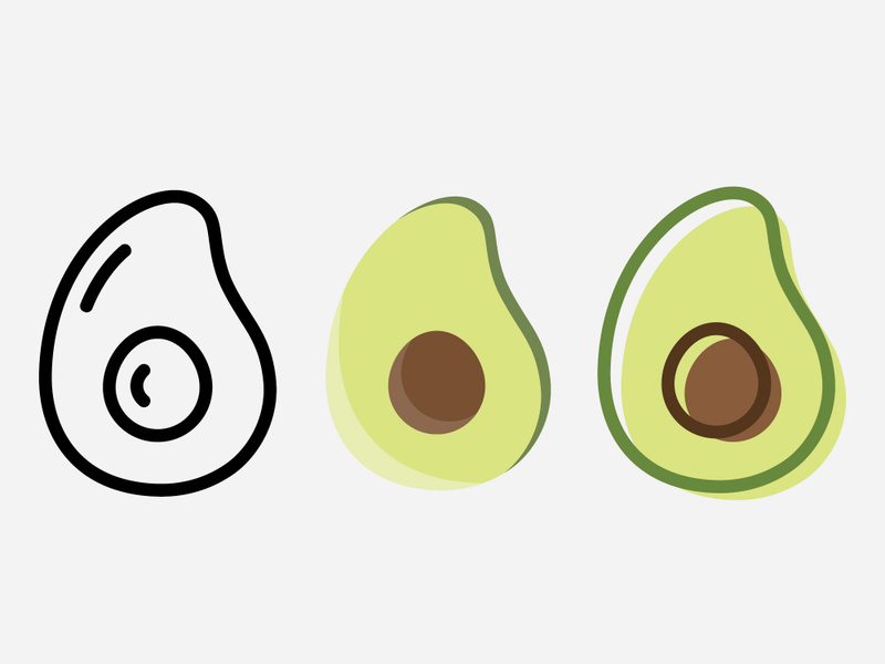 Avocado fruit logo template, healthy food symbols