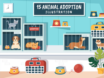 15 Pet Adopt Illustration