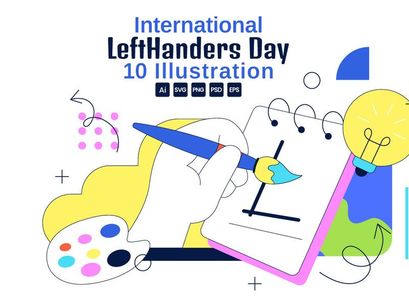 10 International Left Handers Day Illustration