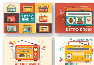 12 Retro Radio Illustration