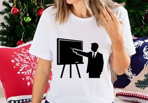 Businessman presenting on easel board