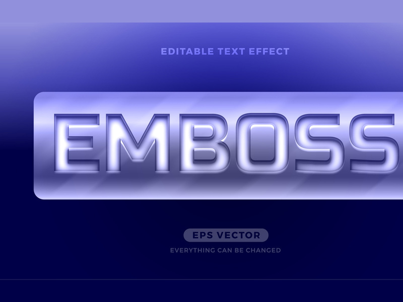 Steel Emboss editable text effect style vector