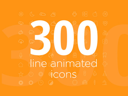 300 Line Animated Icons