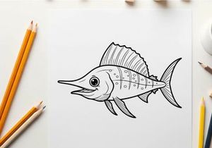 Tuna fish swimming vector illustration flat design