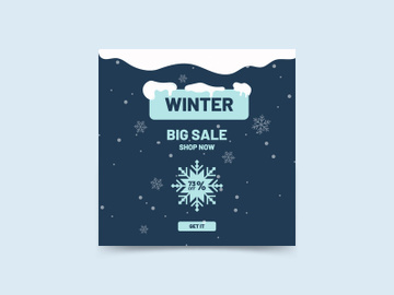 Winter Big Sale Social Media Post Template Design preview picture