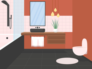 Luxury bathroom flat color vector illustration preview picture