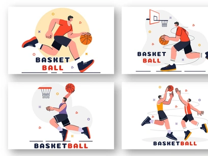 9 Playing Basketball Illustration