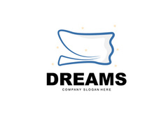 Pillow Logo, Bed Design, Dream And Sleeping Template Icon Vector