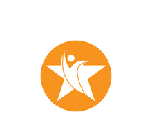 People star logo design to achieve a success or dream.