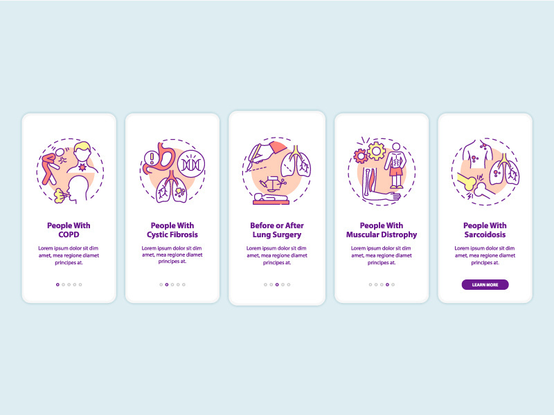 Who needs pulmonary rehabilitation onboarding mobile app page screen