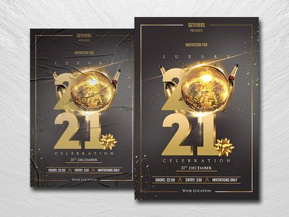 Luxury NYE 2021 Free PSD Flyer Template