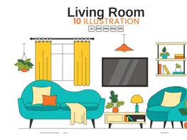 10 Living Room Illustration preview picture