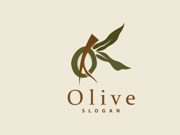 Olive Oil Logo, Olive Leaf Plant Herbal Garden Vector preview picture