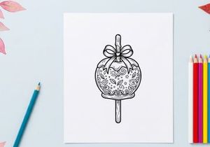 Ilustrasi buah delima dengan pita dekoratif bergaya tulisan tangan. Sketsa buah vintage untuk kemasan liburan dan desain branding.