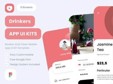 Drinkes - Order drink Mobile App UI Kit preview picture
