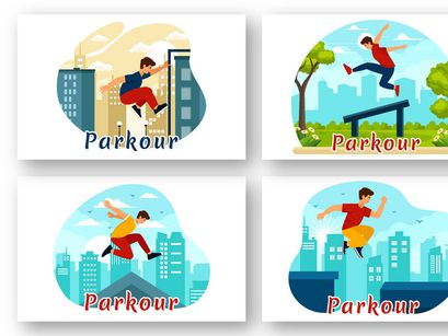 9 Parkour Sports Illustration