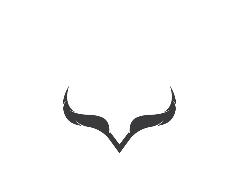 Bull head horns logo design.