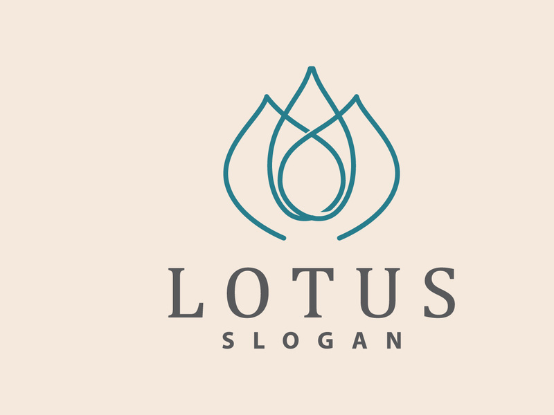 Lotus logo vector flower garden design simple elegant minimalist illustration template